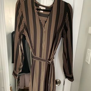 Pinstriped Black and Tan dress